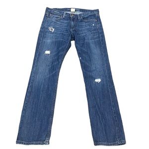 Banana Republic Straight Leg Distressed Jeans, Size 28P